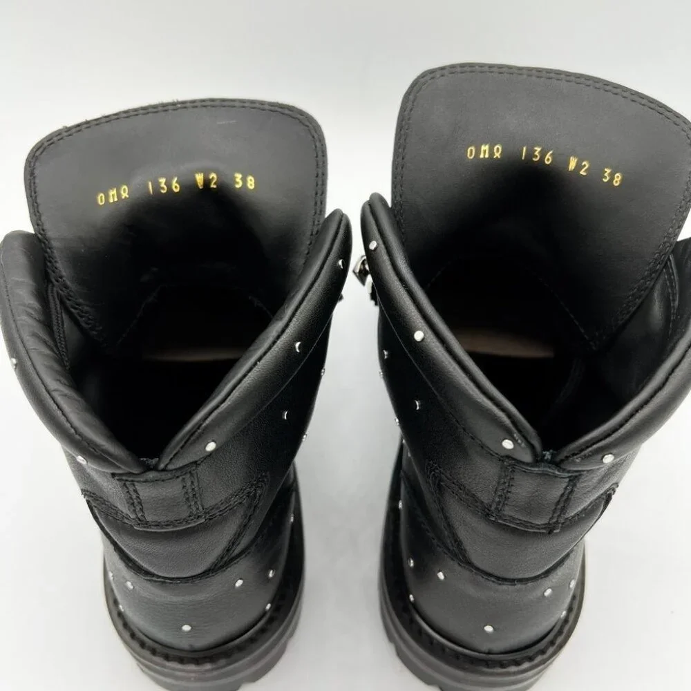 Valentino Garavani Black Rockstud Ankle Hiking Boots - Picture 10 of 12